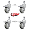 Service Caster 4 Inch Gray Polyurethane Swivel ½ Inch Stem Caster Set with Total Lock Brake SCC-TSTTL20S414-PPUB-121315-4